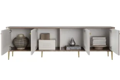 Bogart Szafki Rtv*VESPER RTV 187 4D - cashmere mdf / orzech / złote nogi