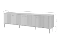 Bogart Szafki Rtv*VESPER RTV 187 4D - cashmere mdf / orzech / złote nogi