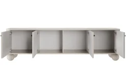 Bogart Szafki Rtv*VESPER RTV 187 4D - cashmere mdf / cashmere / czarne uchwyty / nogi kule