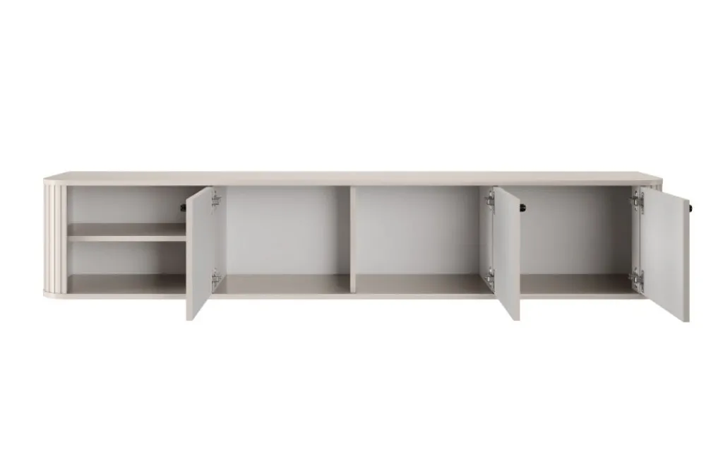 Bogart Szafki Rtv*VESPER RTV 187 3D - cashmere mdf / cashmere / czarne uchwyty / wisząca