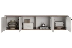 Bogart Szafki Rtv*VESPER RTV 187 4D - cashmere mdf / orzech / czarne uchwyty / wisząca