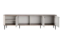 Bogart Szafki Rtv*VESPER RTV 187 3D - cashmere mdf / orzech / czarne nogi