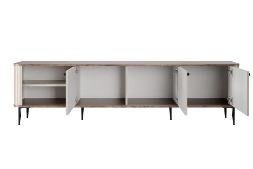 Bogart Szafki Rtv*VESPER RTV 187 3D - cashmere mdf / orzech / czarne nogi