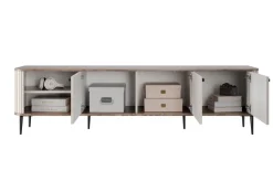 Bogart Szafki Rtv*VESPER RTV 187 3D - cashmere mdf / orzech / czarne nogi