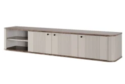 Bogart Szafki Rtv*VESPER RTV 187 3D - cashmere mdf / orzech / czarne uchwyty / wisząca