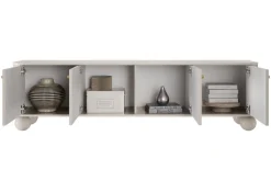 Bogart Szafki Rtv*VESPER RTV 187 4D - cashmere mdf / cashmere / złote uchwyty / nogi kule