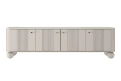 Bogart Szafki Rtv*VESPER RTV 187 4D - cashmere mdf / cashmere / złote uchwyty / nogi kule