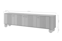 Bogart Szafki Rtv*VESPER RTV 187 4D - cashmere mdf / cashmere / złote uchwyty / nogi kule