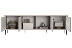 Bogart Szafki Rtv*VESPER RTV 187 4D - cashmere mdf / cashmere / czarne nogi