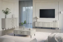 Bogart Szafki Rtv*VESPER RTV 187 4D - cashmere mdf / cashmere / czarne nogi