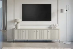 Bogart Szafki Rtv*VESPER RTV 187 4D - cashmere mdf / cashmere / czarne nogi