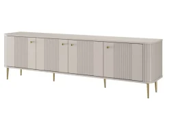 Bogart Szafki Rtv*VESPER RTV 187 4D - cashmere mdf / cashmere / złote nogi