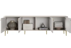 Bogart Szafki Rtv*VESPER RTV 187 4D - cashmere mdf / cashmere / złote uchwyty / wisząca