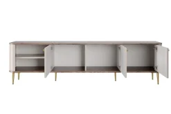 Bogart Szafki Rtv*VESPER RTV 187 3D - cashmere mdf / orzech / złote nogi