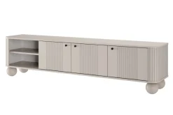 Bogart Szafki Rtv*VESPER RTV 187 3D - cashmere mdf / cashmere / czarne uchwyty / nogi kule