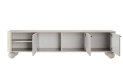 Bogart Szafki Rtv*VESPER RTV 187 3D - cashmere mdf / cashmere / czarne uchwyty / nogi kule