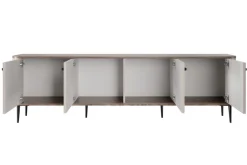 Bogart Szafki Rtv*VESPER RTV 187 4D - cashmere mdf / orzech / czarne nogi