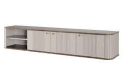 Bogart Szafki Rtv*VESPER RTV 187 3D - cashmere mdf / orzech / złote uchwyty / wisząca