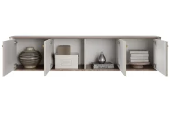 Bogart Szafki Rtv*VESPER RTV 187 4D - cashmere mdf / orzech / złote uchwyty / wisząca