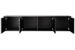 Bogart Szafki Rtv*VESPER RTV 187 4D - czarny mdf / czarny mdf / złote uchwyty / wisząca