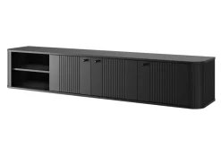 Bogart Szafki Rtv*VESPER RTV 187 3D - czarny mdf / czarny mdf / czarne uchwyty / wisząca