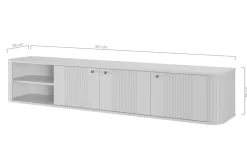 Bogart Szafki Rtv*VESPER RTV 187 3D - czarny mdf / czarny mdf / czarne uchwyty / wisząca