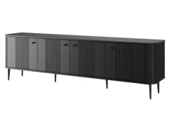 Bogart Szafki Rtv*VESPER RTV 187 4D - czarny mdf / czarny mdf / czarne nogi