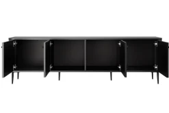 Bogart Szafki Rtv*VESPER RTV 187 4D - czarny mdf / czarny mdf / czarne nogi