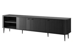 Bogart Szafki Rtv*VESPER RTV 187 3D - czarny mdf / czarny mdf / czarne nogi