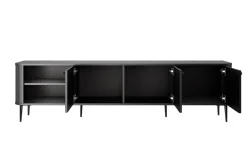 Bogart Szafki Rtv*VESPER RTV 187 3D - czarny mdf / czarny mdf / czarne nogi