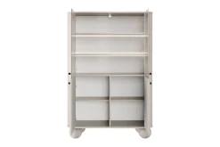 Bogart Szafki I Regały*VESPER WITRYNA 103 2D - cashmere mdf / cashmere / czarne uchwyty / nogi kule