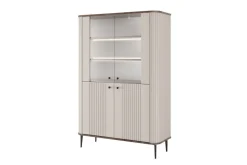 Bogart Szafki I Regały*VESPER WITRYNA 103 2D - cashmere mdf / orzech / czarne nogi