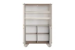 Bogart Szafki I Regały*VESPER WITRYNA 103 2D - cashmere mdf / orzech / złote uchwyty / nogi kule