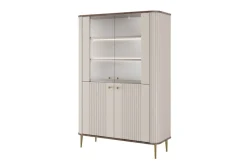 Bogart Szafki I Regały*VESPER WITRYNA 103 2D - cashmere mdf / orzech / złote nogi