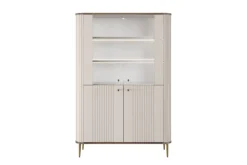 Bogart Szafki I Regały*VESPER WITRYNA 103 2D - cashmere mdf / orzech / złote nogi