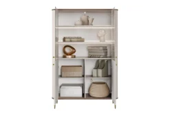 Bogart Szafki I Regały*VESPER WITRYNA 103 2D - cashmere mdf / orzech / złote nogi