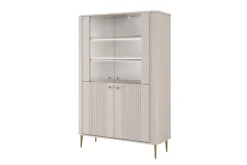 Bogart Szafki I Regały*VESPER WITRYNA 103 2D - cashmere mdf / cashmere / złote nogi