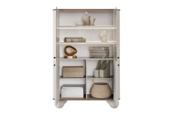 Bogart Szafki I Regały*VESPER WITRYNA 103 2D - cashmere mdf / orzech / czarne uchwyty / nogi kule