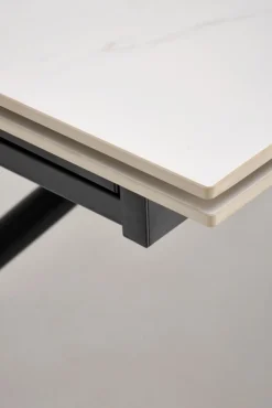 Halmar Stoły*VITORINO stół rozkładany, blat - biały marmur, nogi - czarny (2p=1szt)1 sztuka