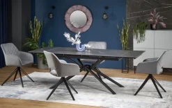 Halmar Stoły*VITORINO stół rozkładany, blat - czarny marmur, nogi - czarny (2p=1szt)1 sztuka