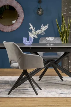 Halmar Stoły*VITORINO stół rozkładany, blat - czarny marmur, nogi - czarny (2p=1szt)1 sztuka