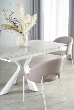 Halmar Stoły*VIVALDI stół rozkładany blat - biały marmur, nogi - biały (2p=1szt)1 sztuka