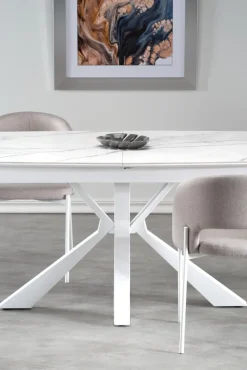 Halmar Stoły*VIVALDI stół rozkładany blat - biały marmur, nogi - biały (2p=1szt)1 sztuka