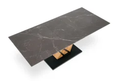 Halmar Stoły*VOLANT 140 stół rozkładany, blat - czarny marmur, nogi - dąb złoty / czarny (3p=1szt)1 sztuka