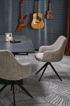 Halmar Stoły*VOLANT 140 stół rozkładany, blat - czarny marmur, nogi - dąb złoty / czarny (3p=1szt)1 sztuka