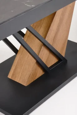 Halmar Stoły*VOLANT 140 stół rozkładany, blat - czarny marmur, nogi - dąb złoty / czarny (3p=1szt)1 sztuka