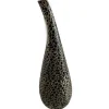 ArteHome Wazony*Wazon dekoracyjny w czarno-złote zdobienia z wygiętą szyjką 36cm
