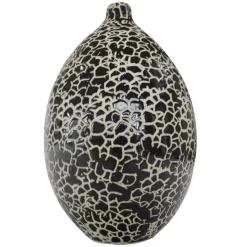 ArteHome Wazony*Wazon dekoracyjny w czarno-złote zdobienia 25cm