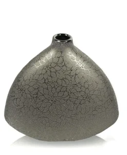 ArteHome Wazony*Wazon srebrny z perełkowymi zdobieniami w trójkątnym kształcie 13 cm