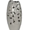 ArteHome Wazony*Wazon szary ozdobne ażurowe wycięcia 32 cm